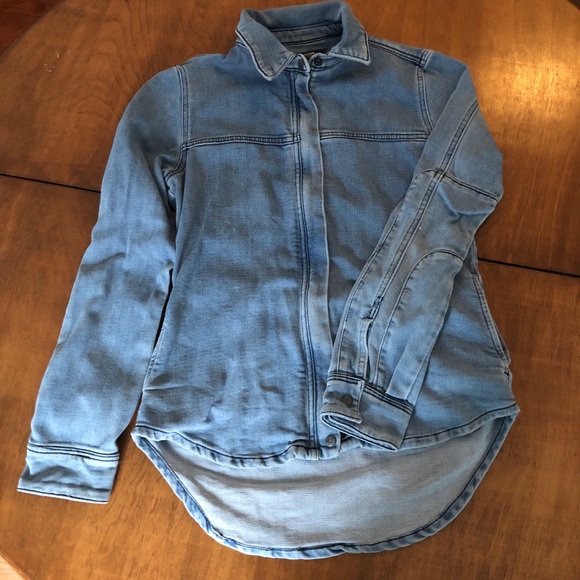 Denim Zip-up Blazer - Picture 3 of 10